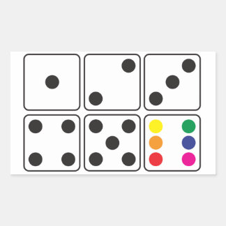 Adesivo Retangular Rainbow Dice Sticker
