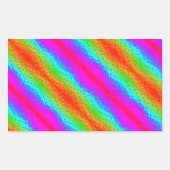 Adesivo Retangular Rainbow Glow Diagonal Striker Sticker (Frente)