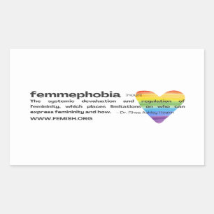 Adesivo Retangular Rainbow Heart FEMMEPHOBIA Sticker