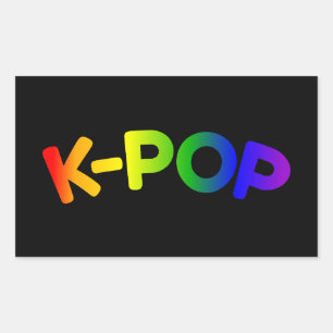 Adesivo Retangular Rainbow K-Pop Sticker