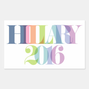Adesivo Retangular Rainbow Letters - Hillary 2016