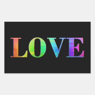 Adesivo Retangular Rainbow LGBT Love Black Cores Stickers