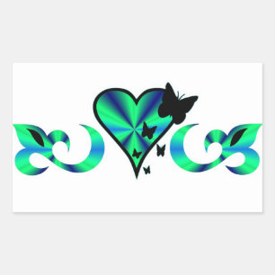 Adesivo Retangular Rainbow Lily Heart e Butterfly