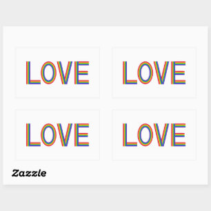 Adesivo Retangular Rainbow Love