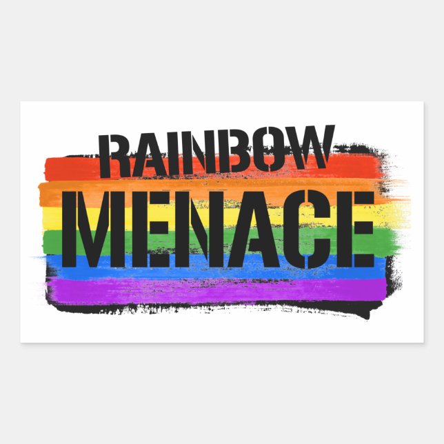 Adesivo Retangular Rainbow Menace T-Shirt (Frente)