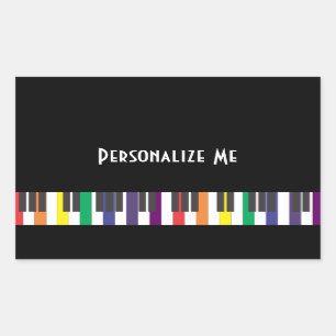 Adesivo Retangular Rainbow Piano Keys