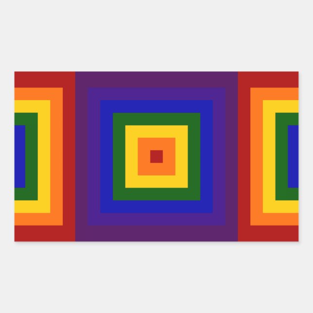 Adesivo Retangular Rainbow Squares (Frente)