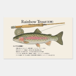 Adesivo Retangular Rainbow Trout (Oncorhynchus mykiss) – Fish Illust
