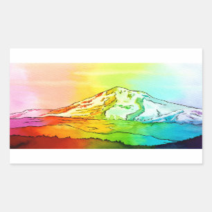 Adesivo Retangular Rainbow Watercolor Monte Hood