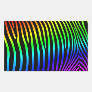 Adesivo Retangular Rainbow Zebra Stripes