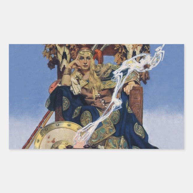 Adesivo Retangular Rainha Maeve Warrior Princesa Fantasy Art (Frente)