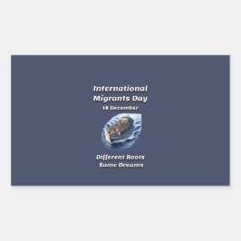 Adesivo Retangular Raízes Diferentes, Mesmos Sonhos. Dia dos Migrante