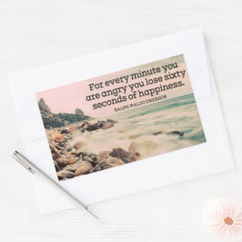 Adesivo Retangular Ralph Waldo Emerson - A Felicidade Inspiracional