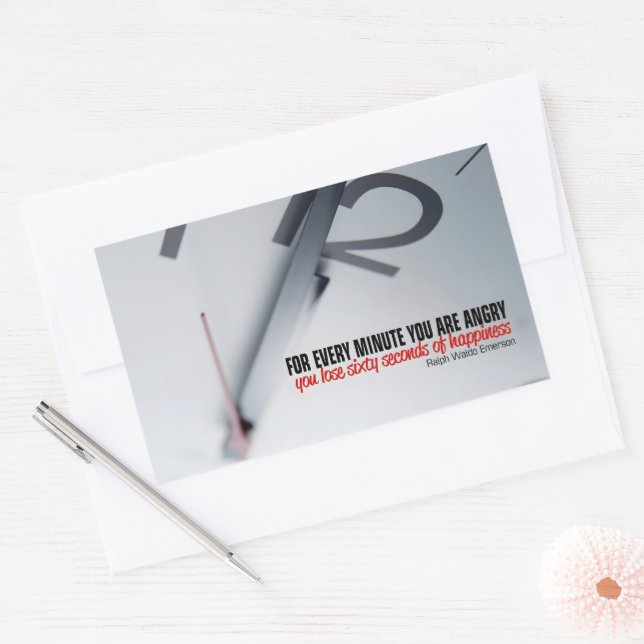 Adesivo Retangular Ralph Waldo Emerson - A Felicidade Inspiracional (Envelope)