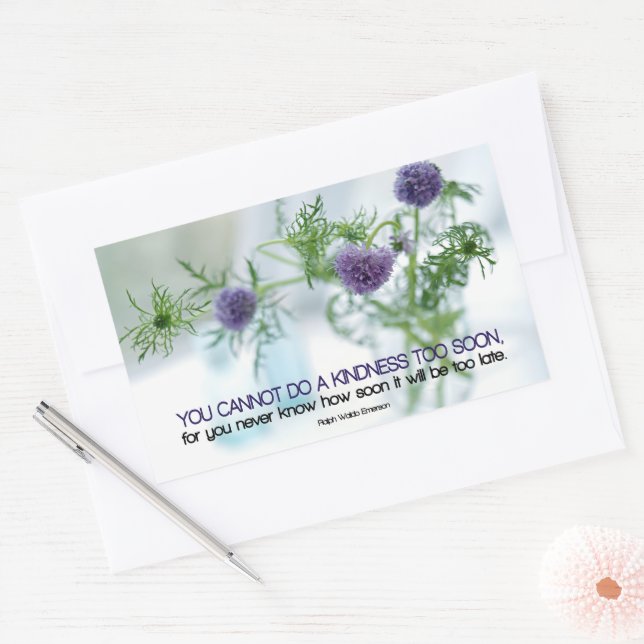 Adesivo Retangular Ralph Waldo Emerson citação inspiracional "bondade (Envelope)