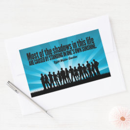 Adesivo Retangular Ralph Waldo Emerson Citação Inspiracional "Sombras