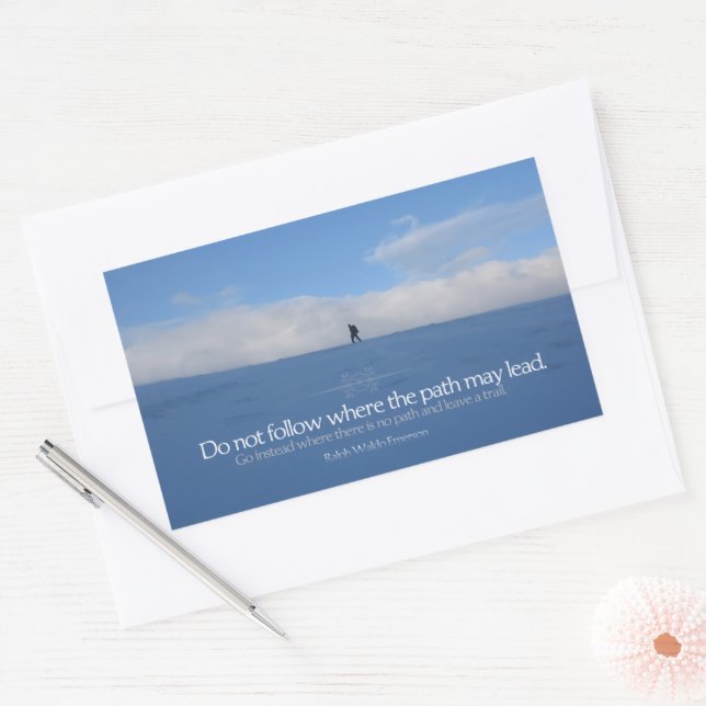 Adesivo Retangular Ralph Waldo Emerson Citação Inspiracional "Trilha" (Envelope)