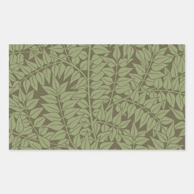 Adesivo Retangular Ramo William Morris Arte Nova Clássico Design (Frente)