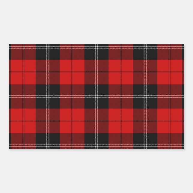 Adesivo Retangular Ramsay tartan red xadrez (Frente)
