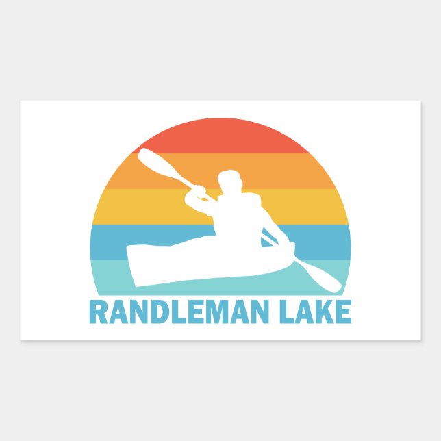 Adesivo Retangular Randleman Lake North Carolina Kayak (Frente)