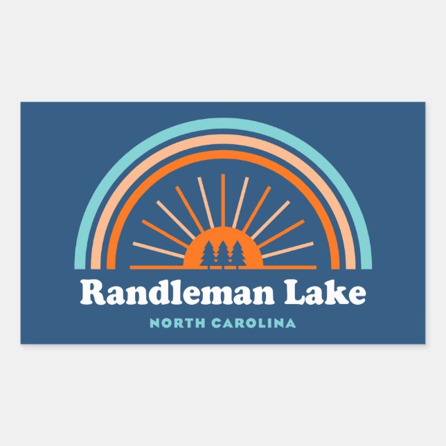 Adesivo Retangular Randleman Lake North Carolina Rainbow (Frente)