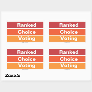 Adesivo Retangular Ranked Choice Voting 3 Stripes