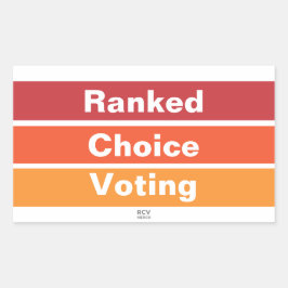 Adesivo Retangular Ranked Choice Voting 3 Stripes