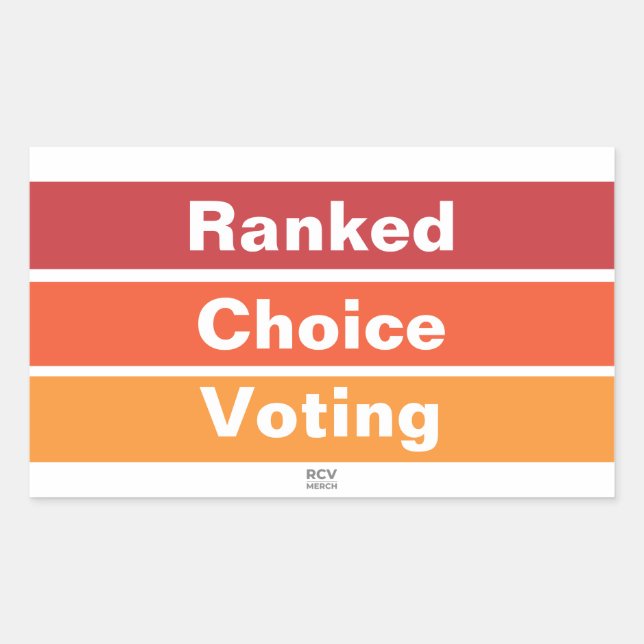 Adesivo Retangular Ranked Choice Voting 3 Stripes (Frente)