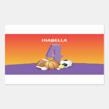 Rapariga 4 de aniversário de esportes