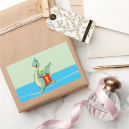 Adesivo Retangular Rapaz, Dinossauro primeiro aniversario