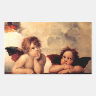 Adesivo Retangular Raphael Cherubs Sistine Madonna Stickers