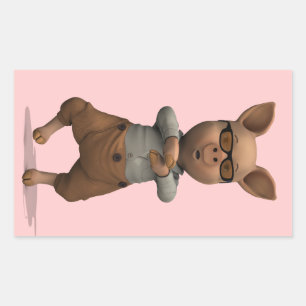 Adesivo Retangular Rapper Pig