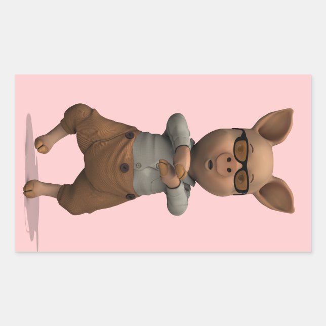 Adesivo Retangular Rapper Pig (Frente)