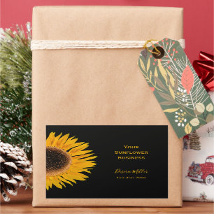 Adesivo Retangular Rastreamento do País Negro de Girassol Amarelo