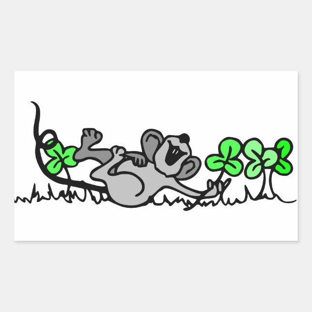 Adesivo Retangular Rato Brincando De Camarões (Frente)