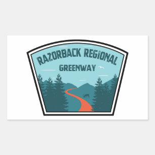 Adesivo Retangular Razorback Regional Greenway