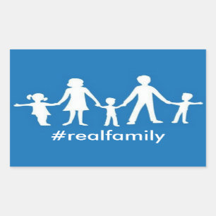 Adesivo Retangular #realFamily Sticker, Valores Tradicionais do Casam