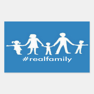 Adesivo Retangular #realFamily Sticker, Valores Tradicionais do Casam