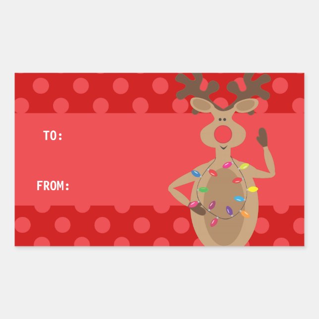 Adesivo Retangular Rebelde Natal com pontos vermelhos luminosos (Frente)