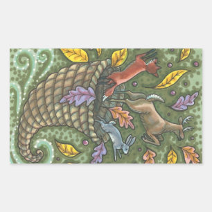 Adesivo Retangular Rec. CORNUCOPIA STICKERS DA VIDA SELVAGEM DA NATUR