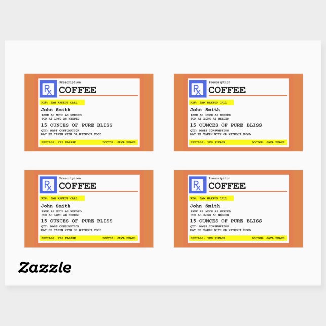 Adesivo Retangular Recinto Personalizado Retangular de Café com Presc (Folha)