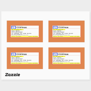 Adesivo Retangular Recinto Personalizado Retangular de Café com Presc