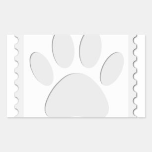 Adesivo Retangular Recorte de Pegada de Pata de Cachorro