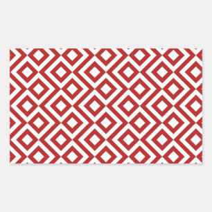 Adesivo Retangular Red and White Meander