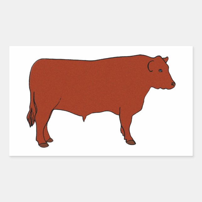 Adesivo Retangular Red Angus Bull (Frente)
