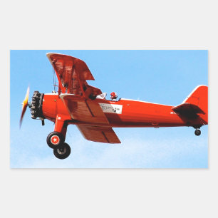 Adesivo Retangular Red Baron Bi Plane