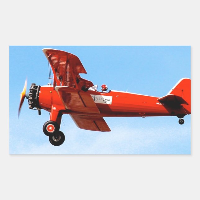 Adesivo Retangular Red Baron Bi Plane (Frente)