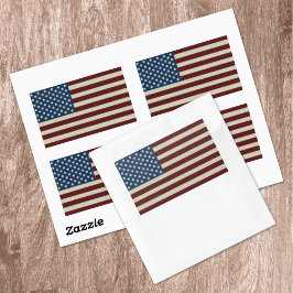 Adesivo Retangular Red & Blue Stars & Stripes American Flags EUA