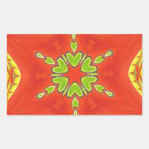 Adesivo Retangular Red Dourada Mandala Art Impressão
