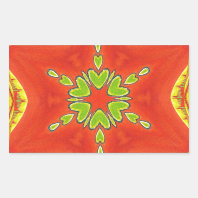 Adesivo Retangular Red Dourada Mandala Art Impressão (Frente)